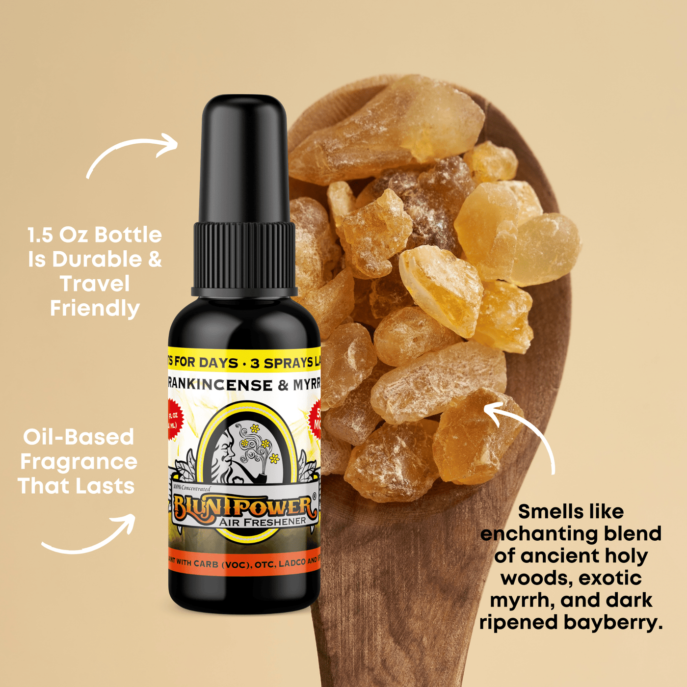 Frankincense & Myrrh Air Freshener Spray - BluntPower Air Freshener