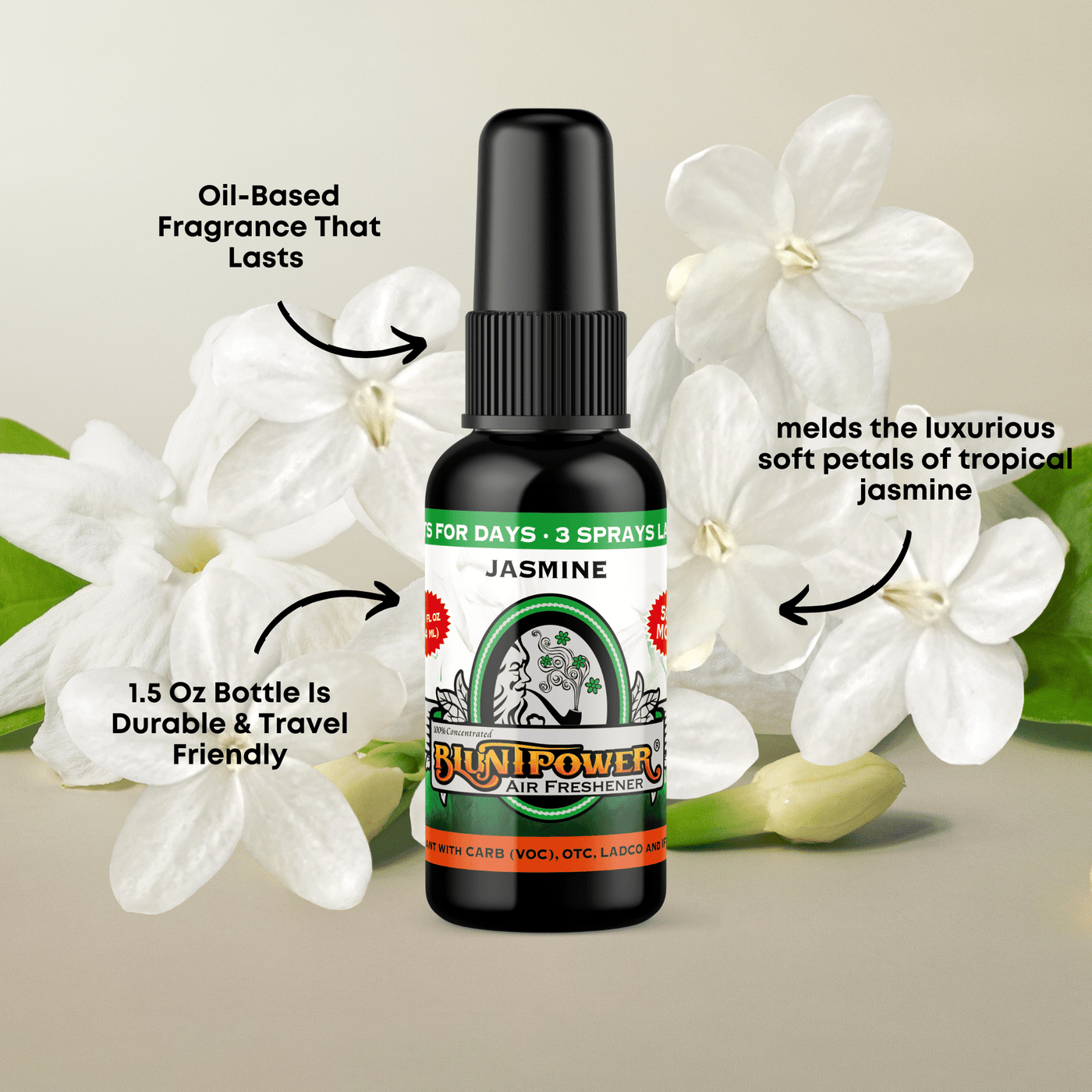 Jasmine Air Freshener Spray - BluntPower Air Freshener