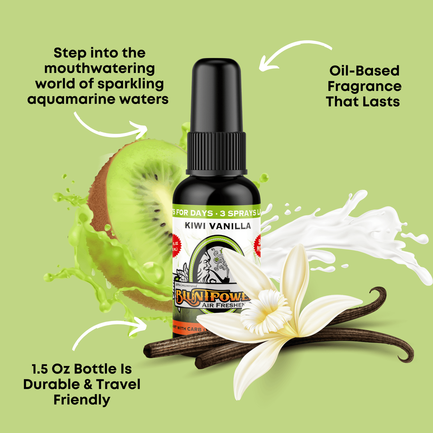 Kiwi Vanilla Air Freshener Spray - BluntPower Air Freshener