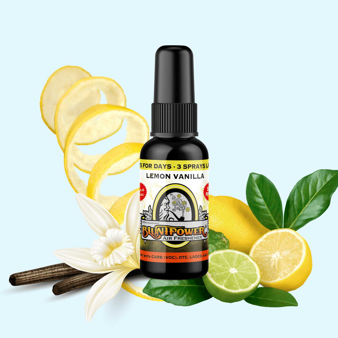 Lemon Vanilla Air Freshener Spray - BluntPower Air Freshener