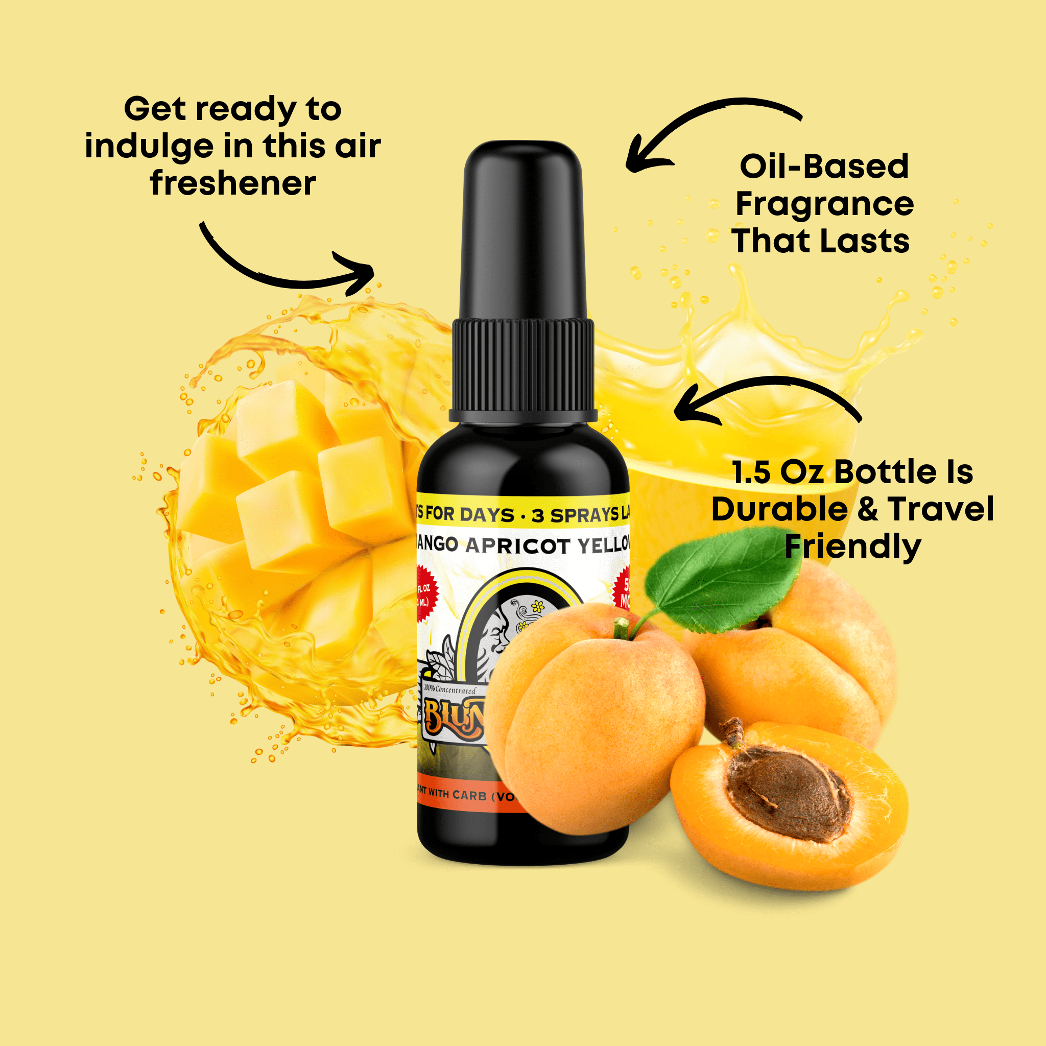 Mango Apricot Yellow Air Freshener Spray - BluntPower Air Freshener