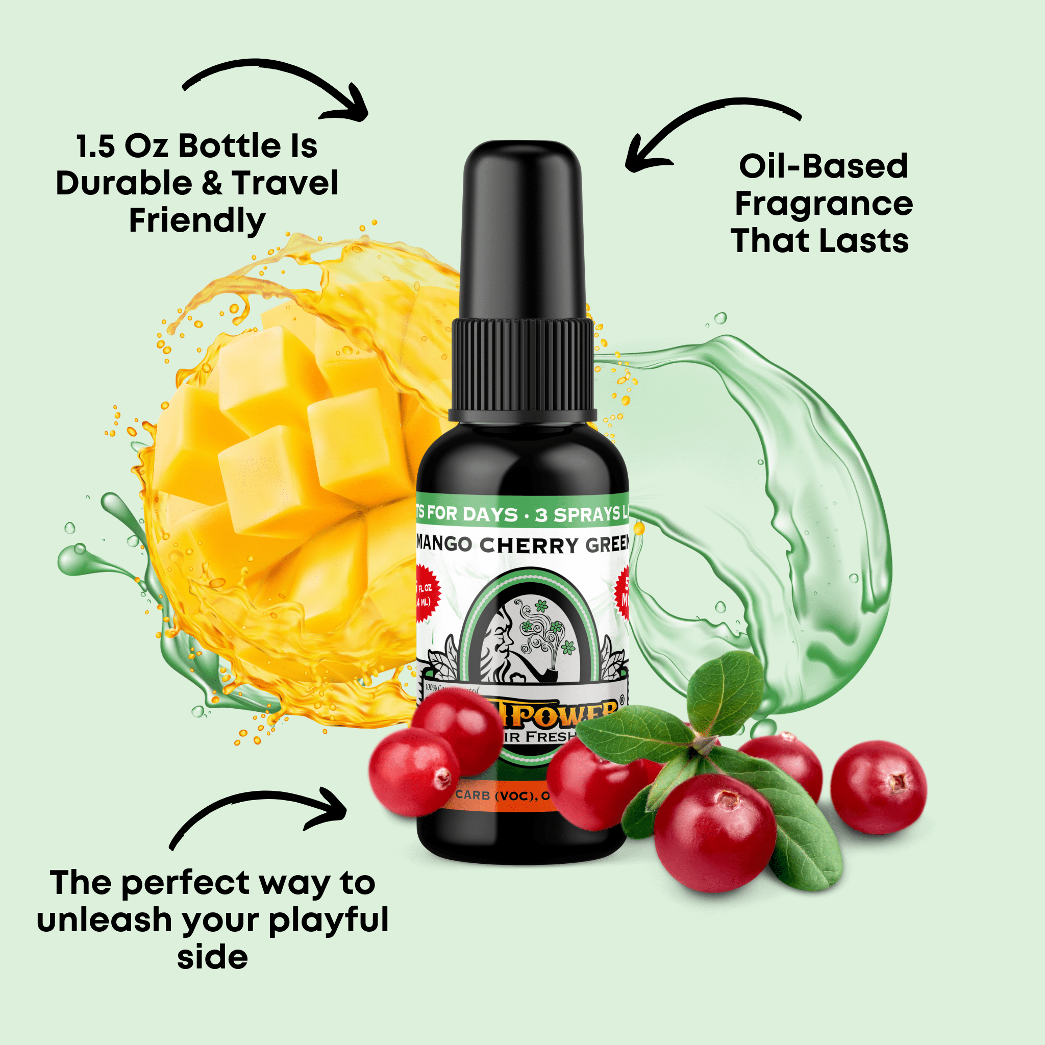 Mango Cherry Green Air Freshener Spray - BluntPower Air Freshener