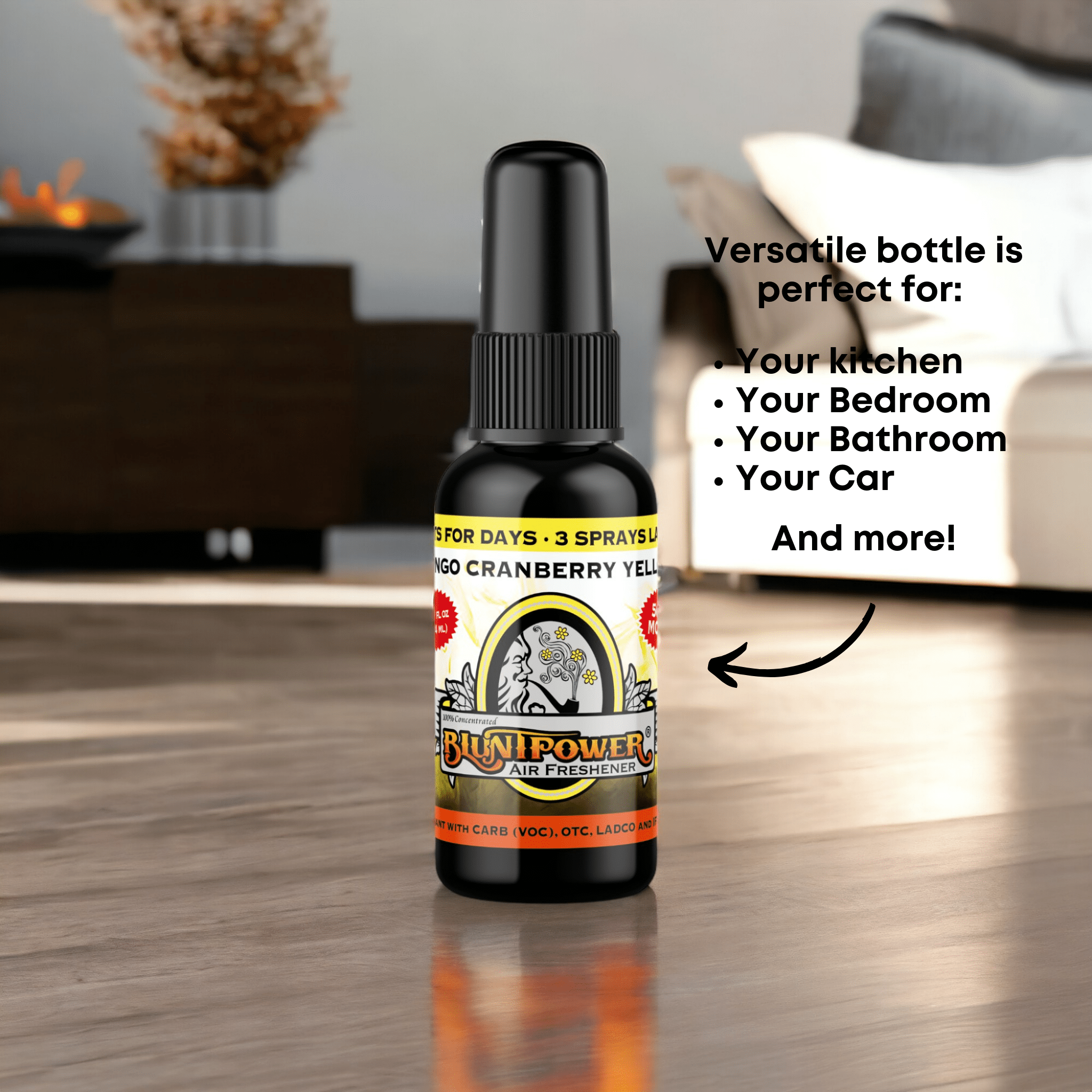 Mango Cranberry Yellow Air Freshener Spray - BluntPower Air Freshener