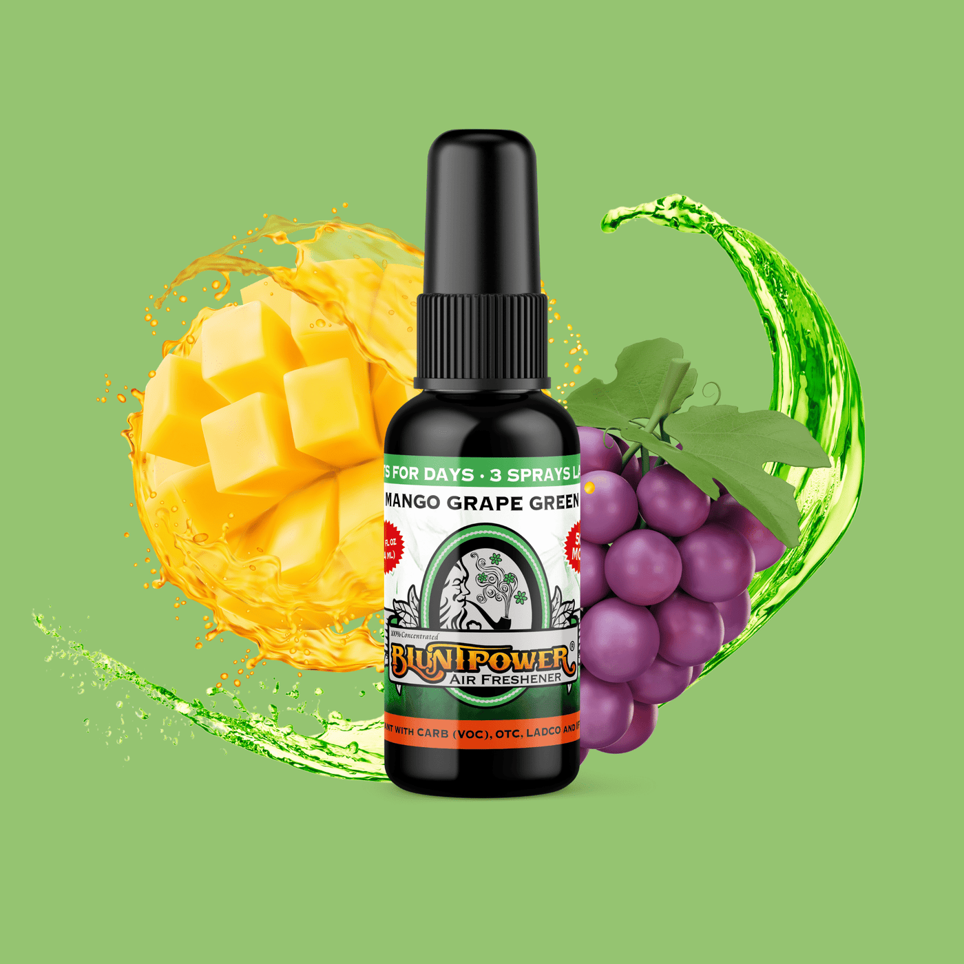 Mango Grape Green Air Freshener Spray - BluntPower Air Freshener