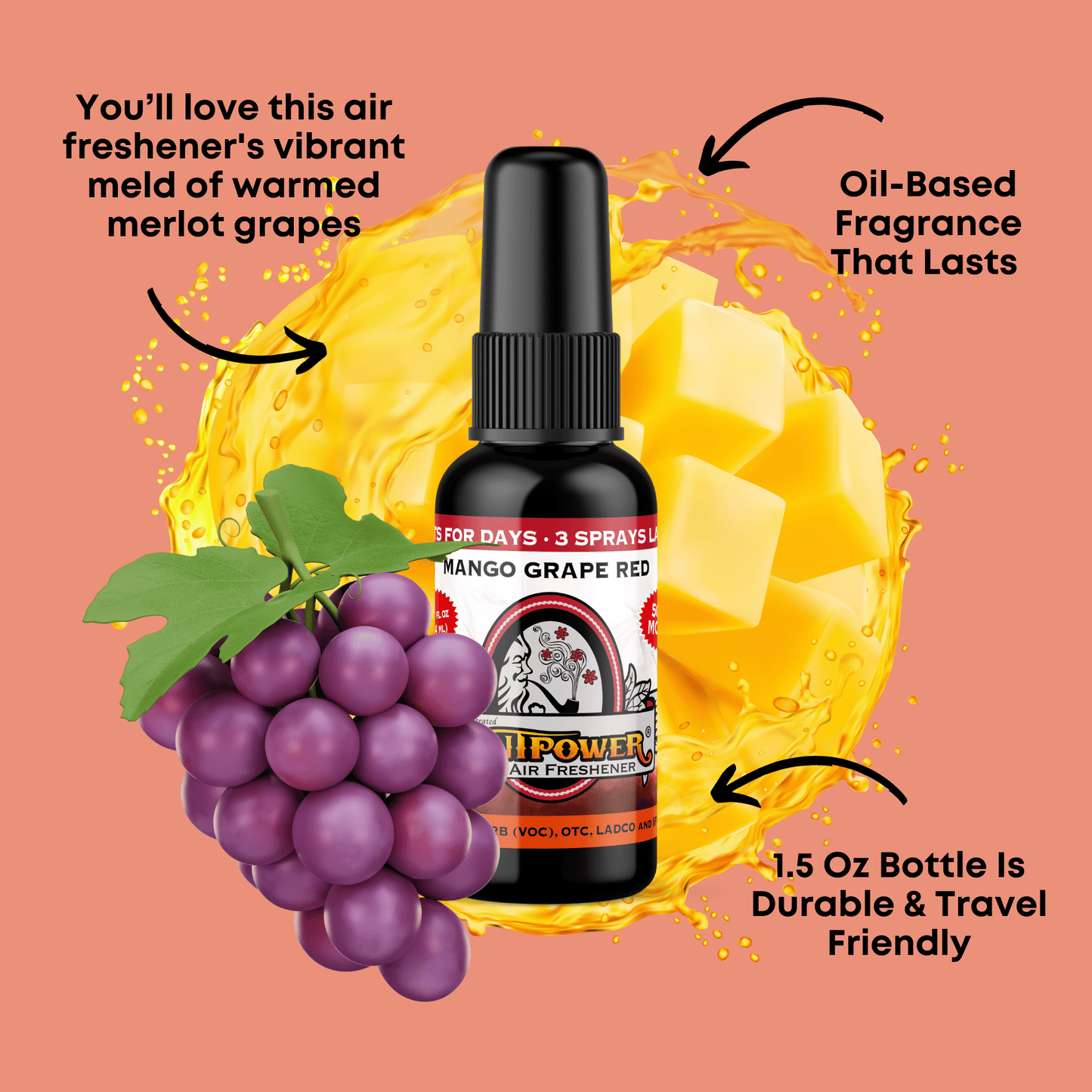 Mango Grape Red Air Freshener Spray - BluntPower Air Freshener