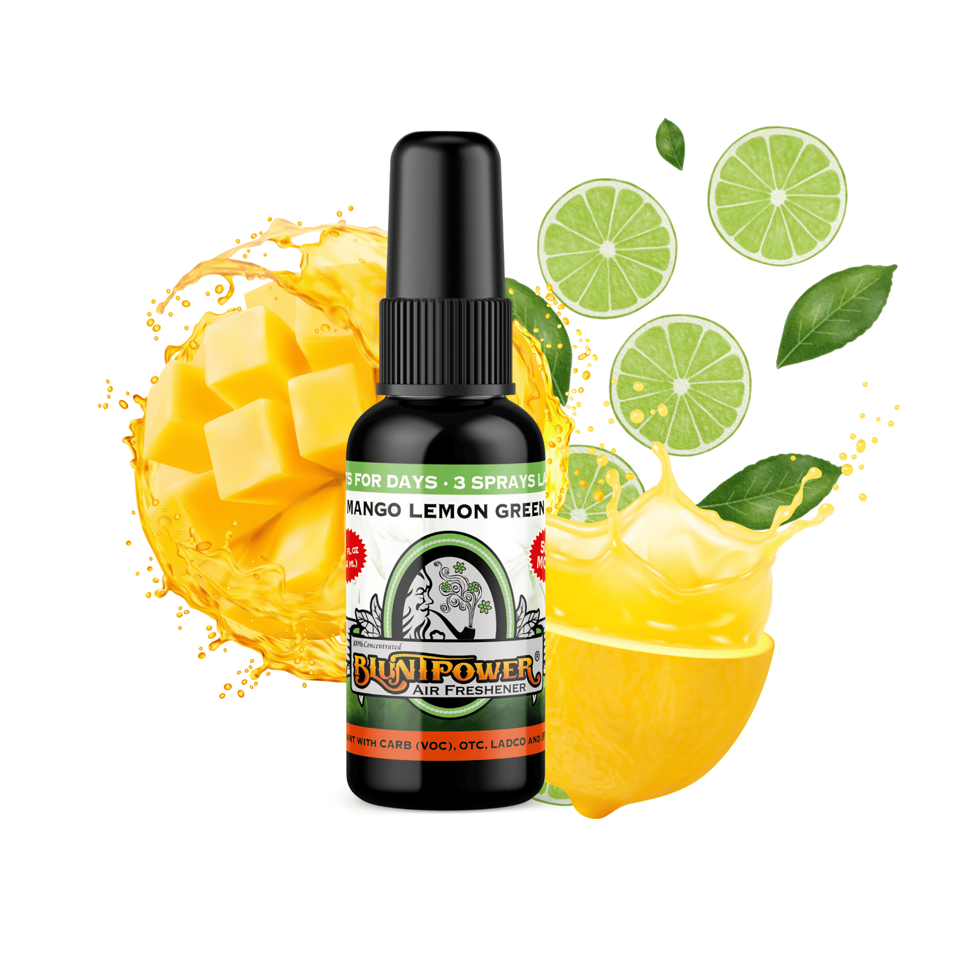 Mango Lemon Green Air Freshener Spray - BluntPower Air Freshener