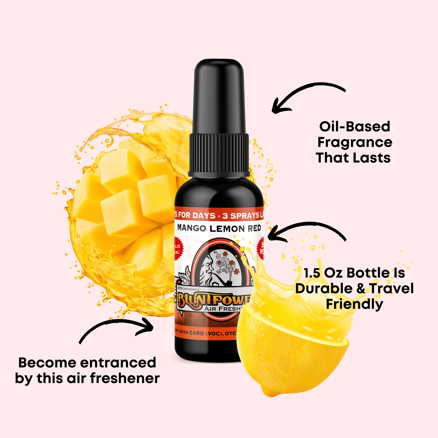 Mango Lemon Red Air Freshener Spray - BluntPower Air Freshener