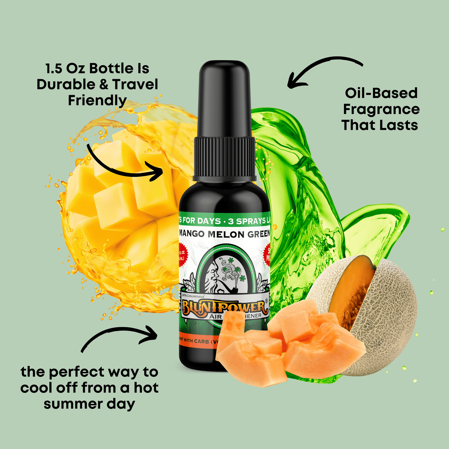 Mango Melon Green Air Freshener Spray - BluntPower Air Freshener