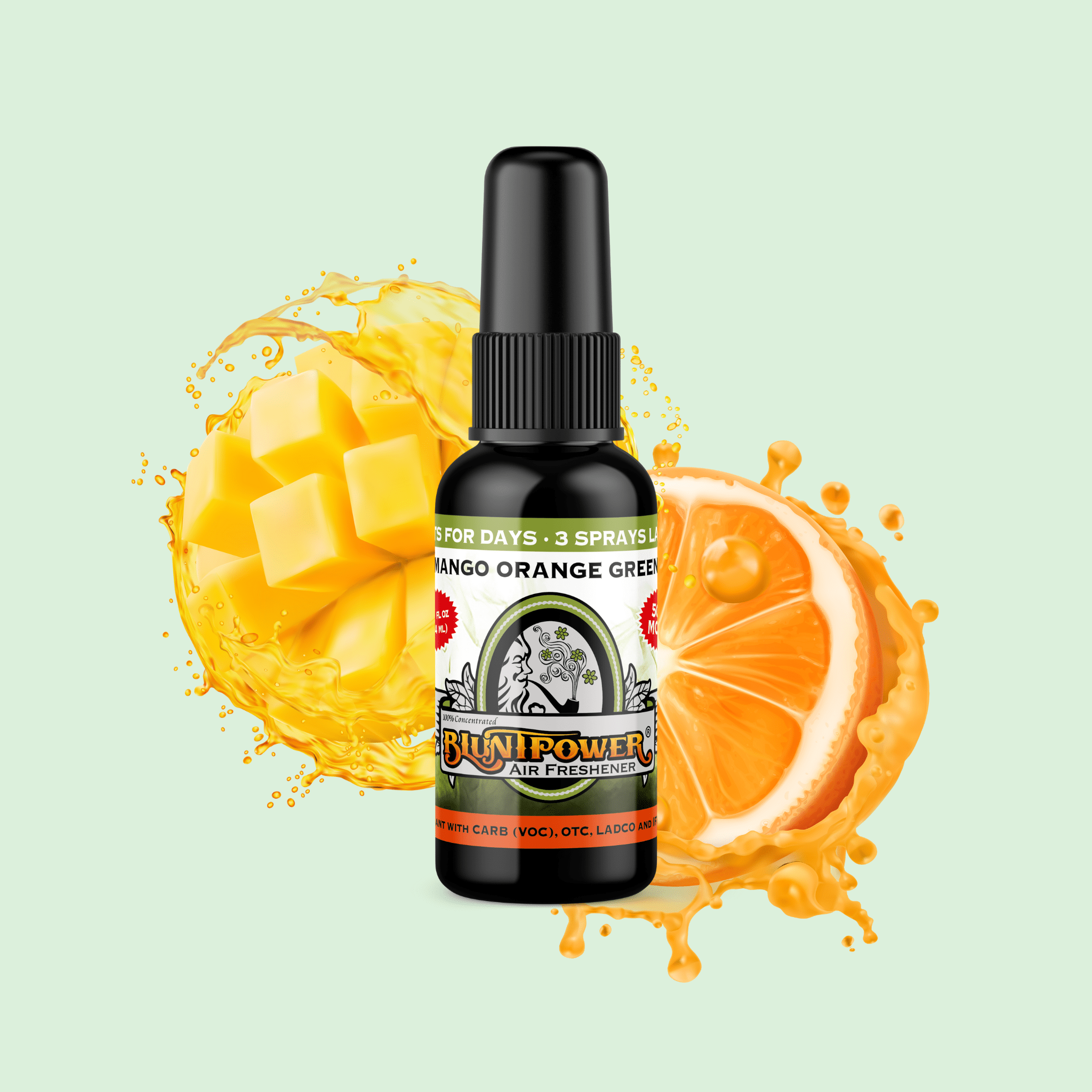 Mango Orange Green Air Freshener Spray - BluntPower Air Freshener