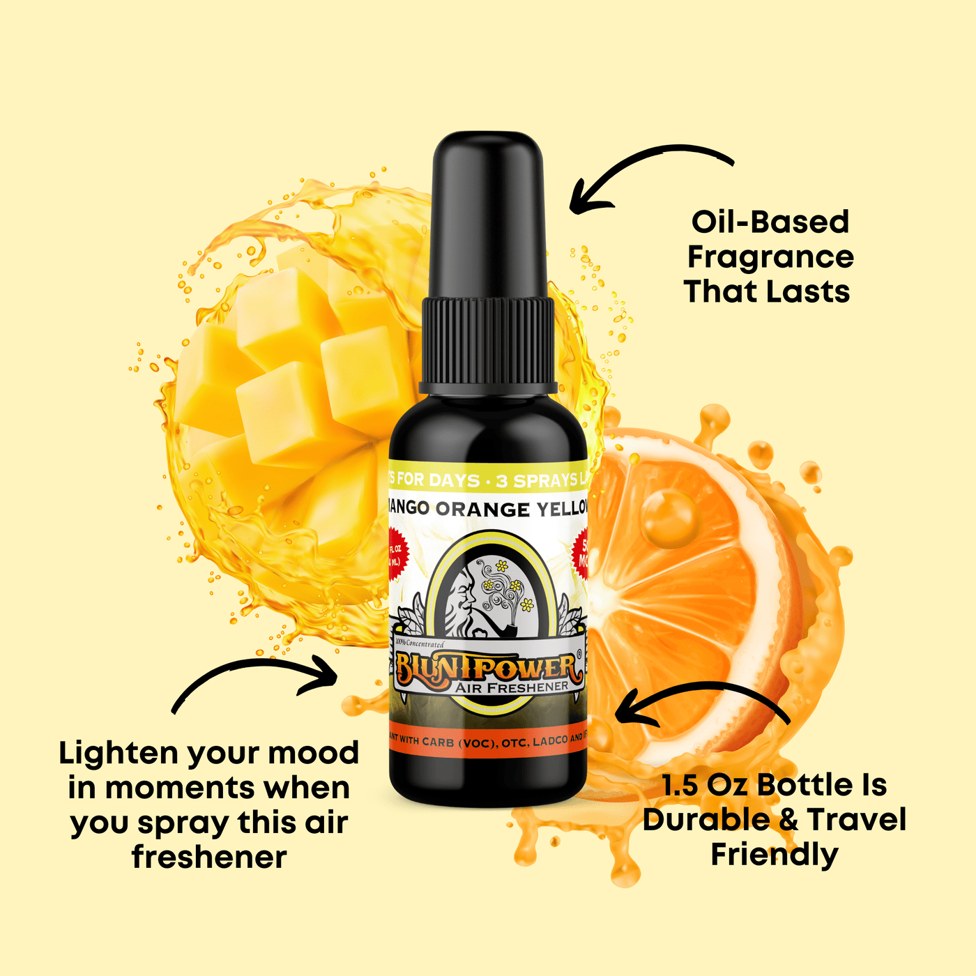 Mango Orange Yellow Air Freshener Spray - BluntPower Air Freshener