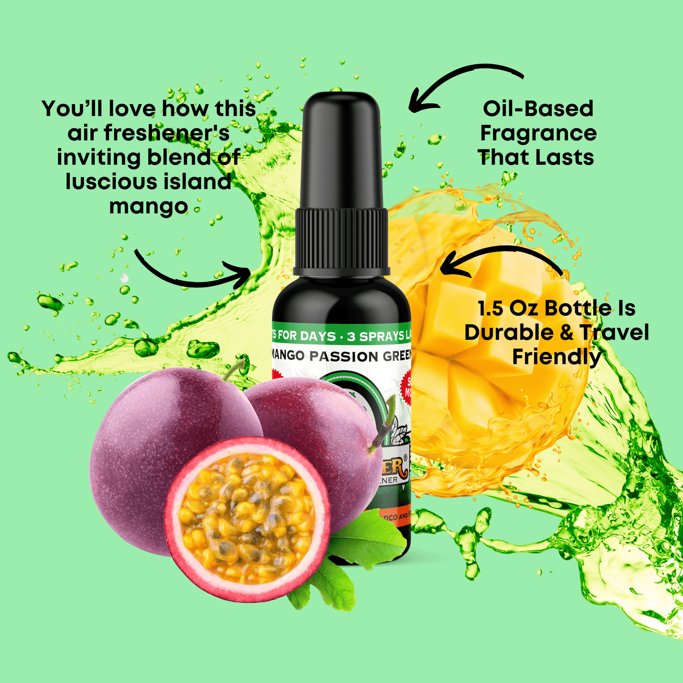 Mango Passion Green Air Freshener Spray - BluntPower Air Freshener