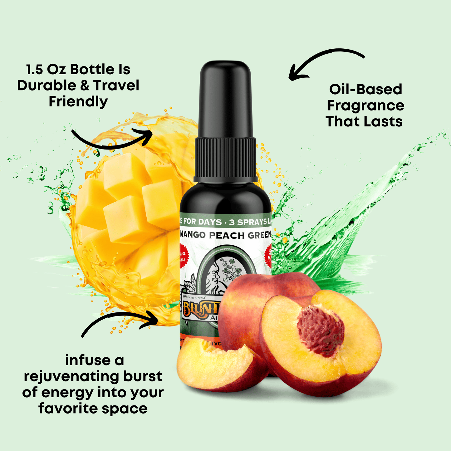 Mango Peach Green Air Freshener Spray - BluntPower Air Freshener
