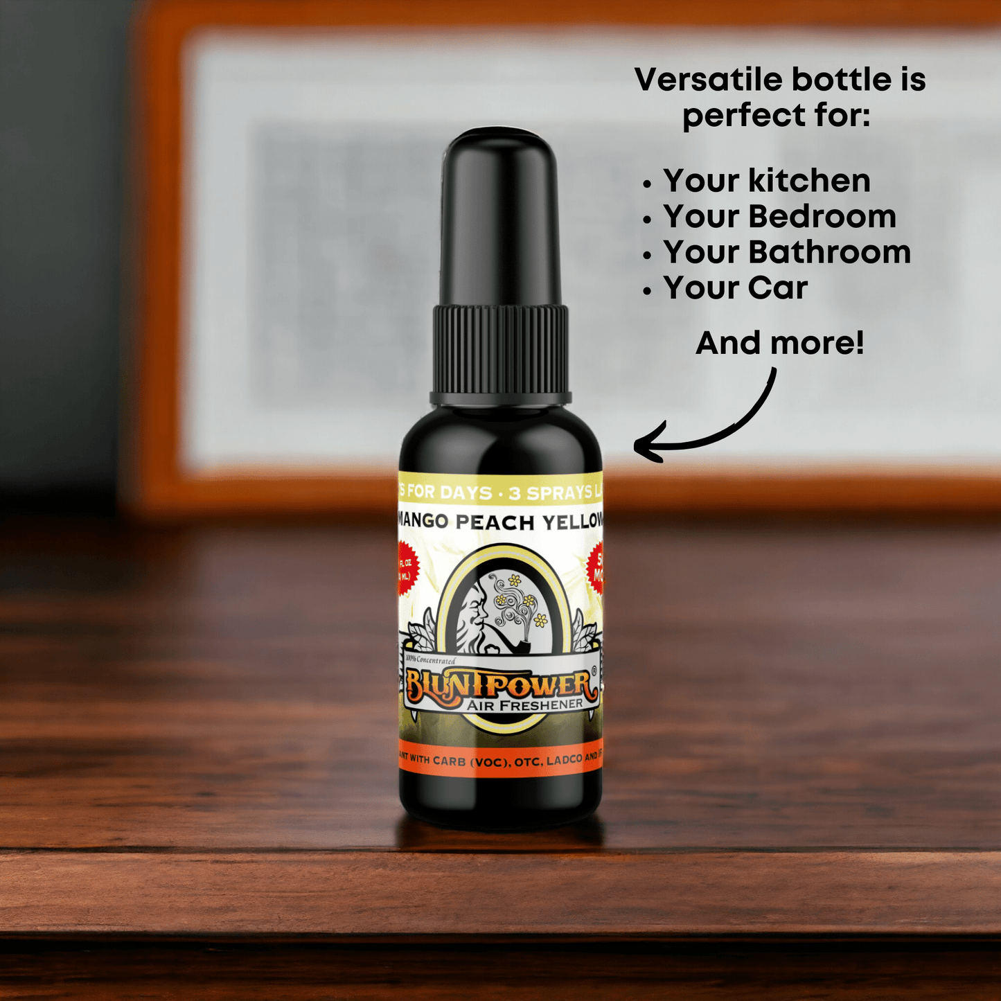 Mango Peach Yellow Air Freshener Spray - BluntPower Air Freshener