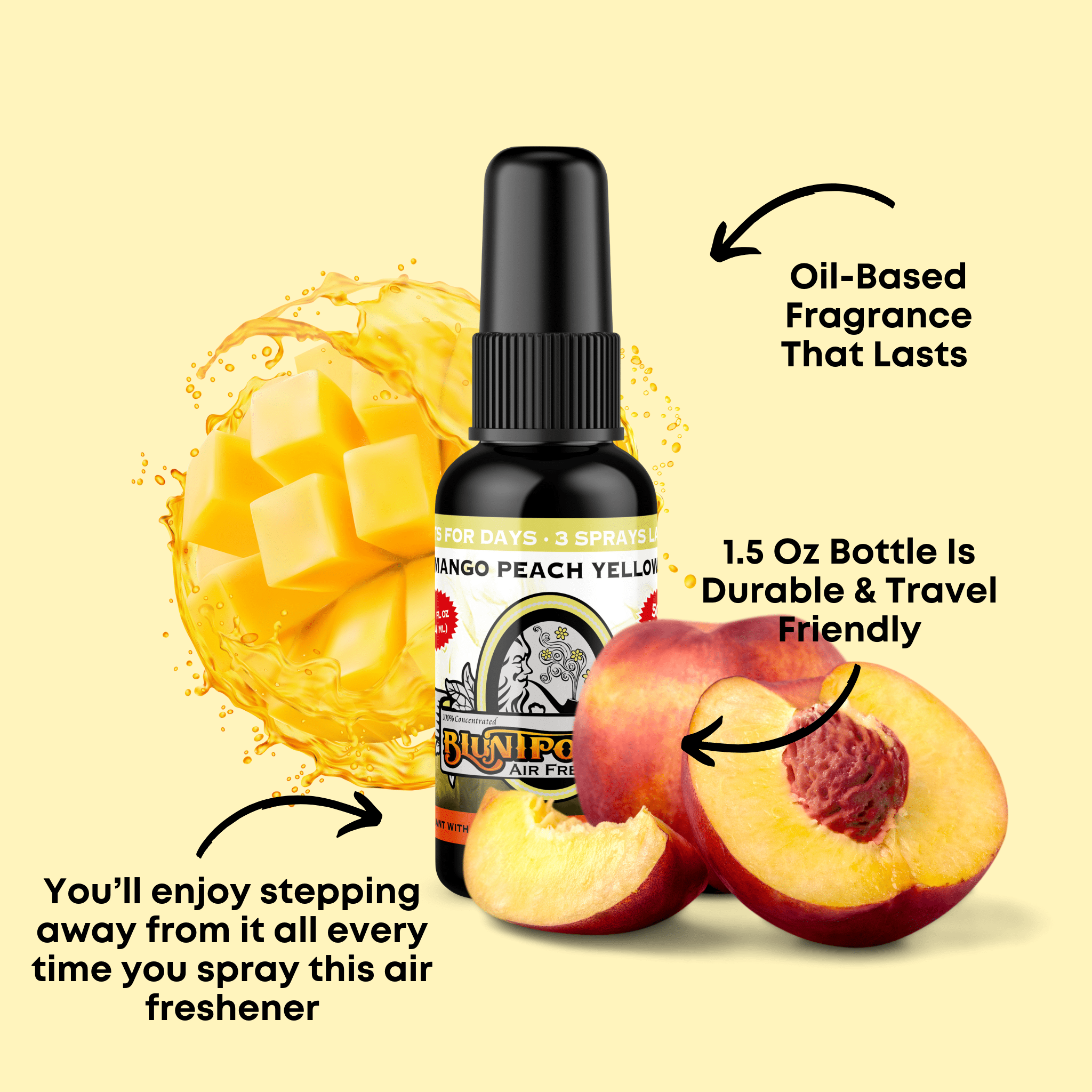 Mango Peach Yellow Air Freshener Spray - BluntPower Air Freshener