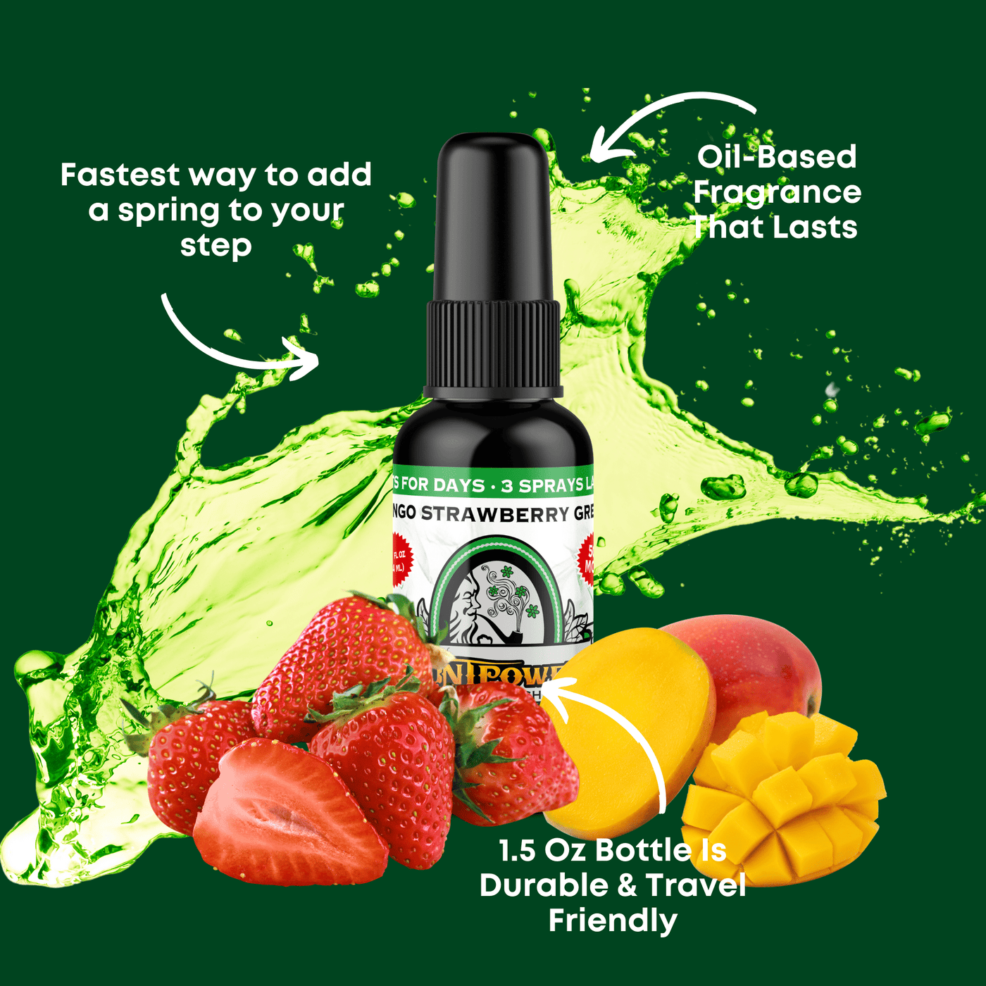 Mango Strawberry Green Air Freshener Spray - BluntPower Air Freshener