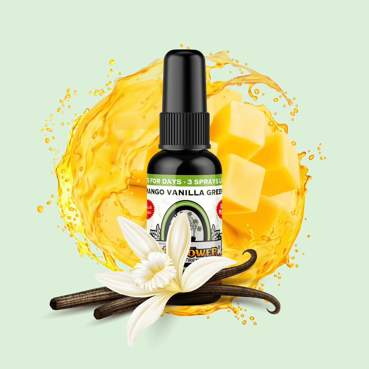 Mango Vanilla Green Air Freshener Spray - BluntPower Air Freshener