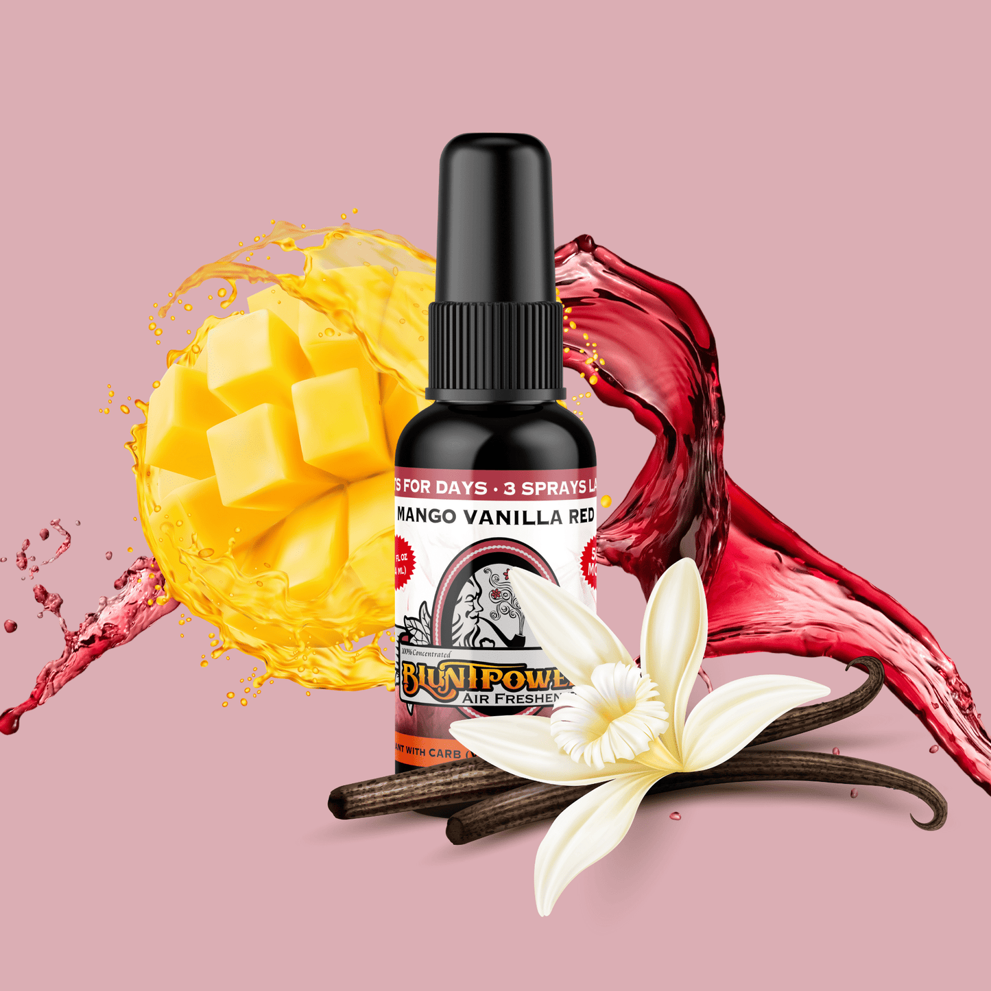Mango Vanilla Red Air Freshener Spray - BluntPower Air Freshener