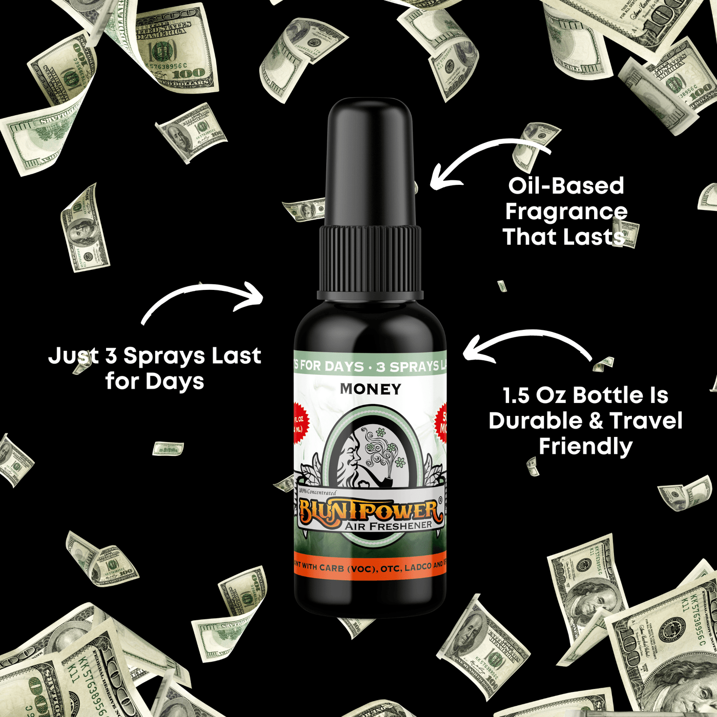 Money Air Freshener Spray - BluntPower Air Freshener