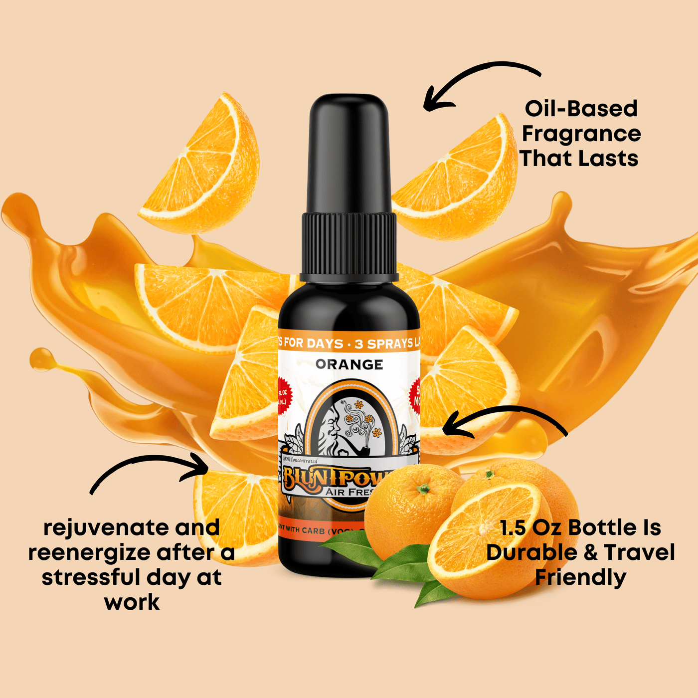 Orange Air Freshener Spray - BluntPower Air Freshener