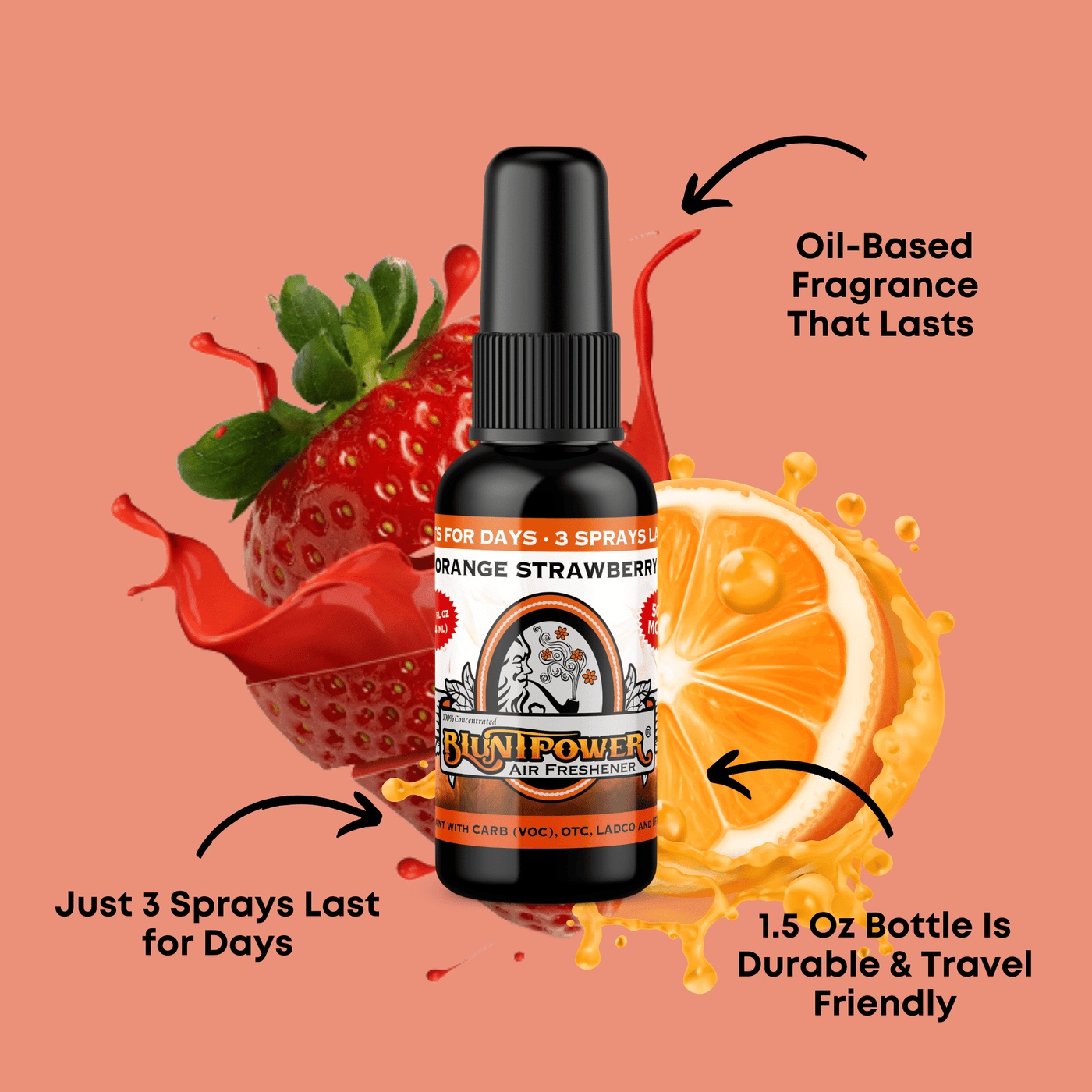 Orange Strawberry Air Freshener Spray - BluntPower Air Freshener