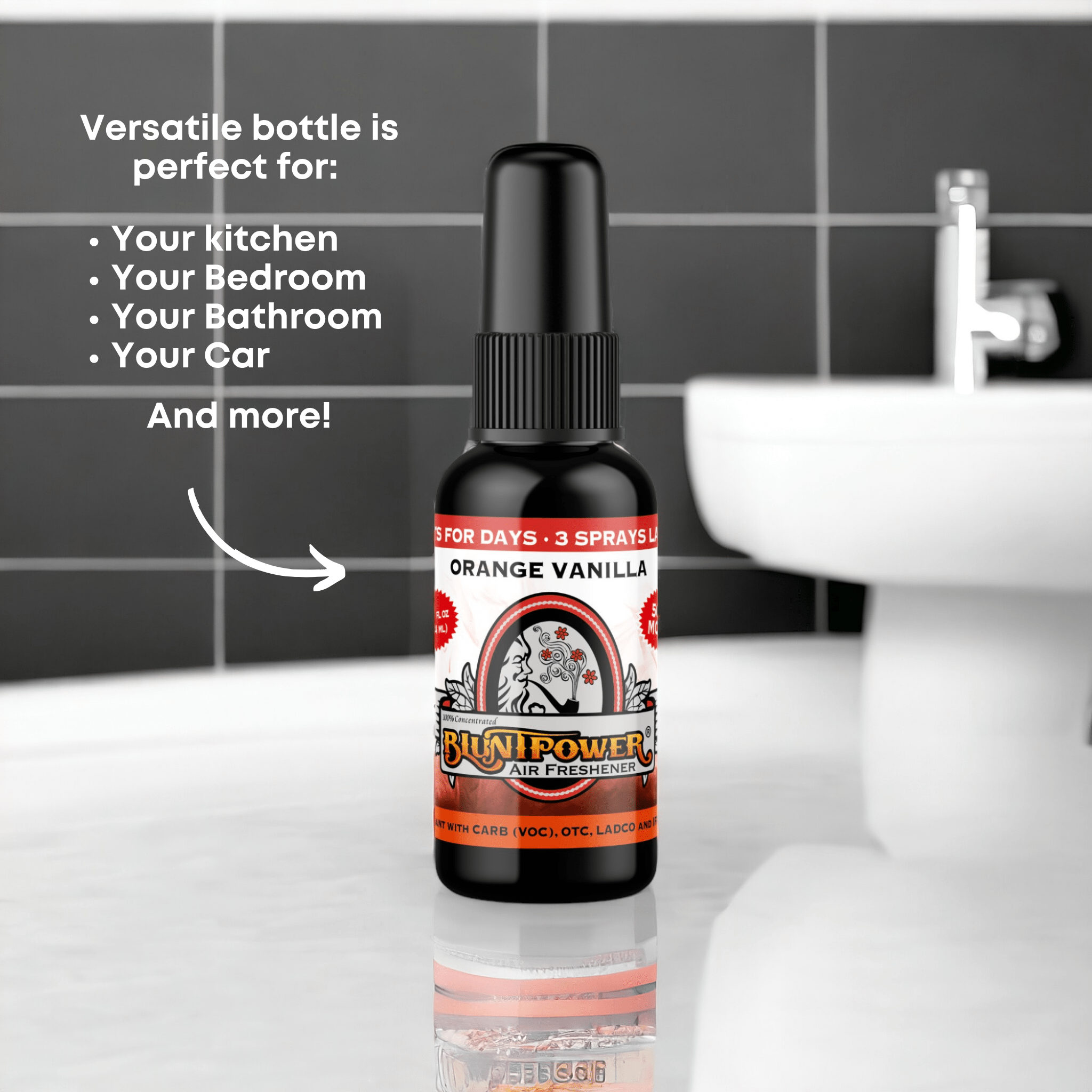 Orange Vanilla Air Freshener Spray - BluntPower Air Freshener