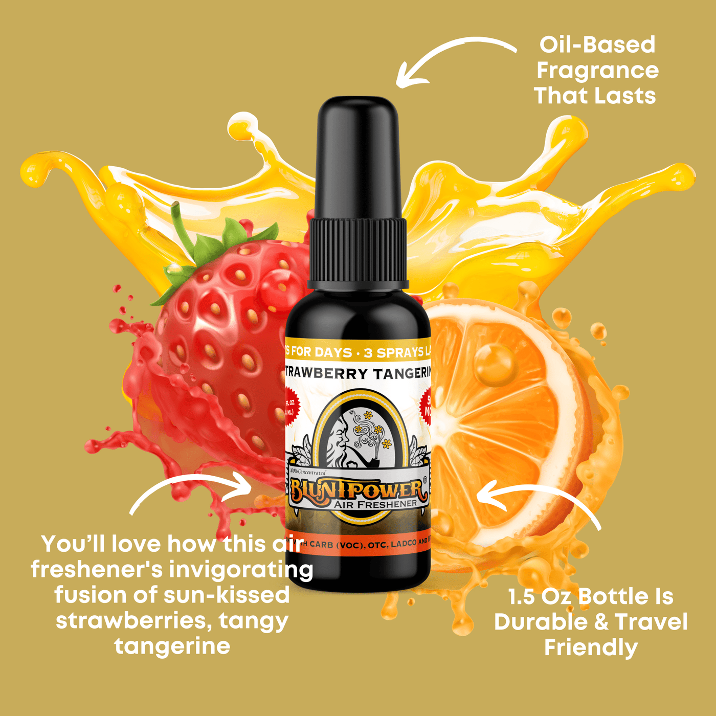 Strawberry Tangerine Air Freshener Spray - BluntPower Air Freshener