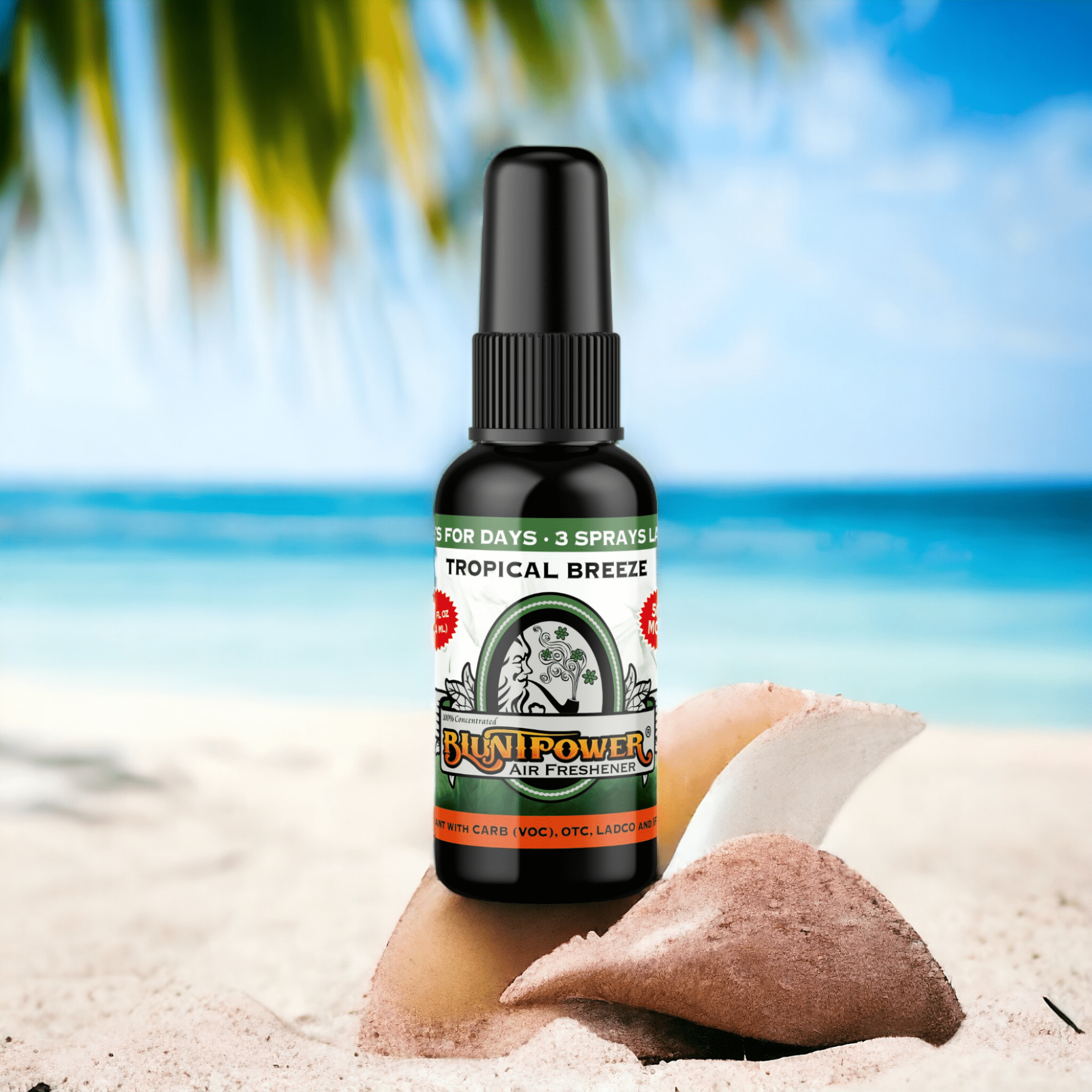 Tropical Breeze Green Air Freshener Spray - BluntPower Air Freshener