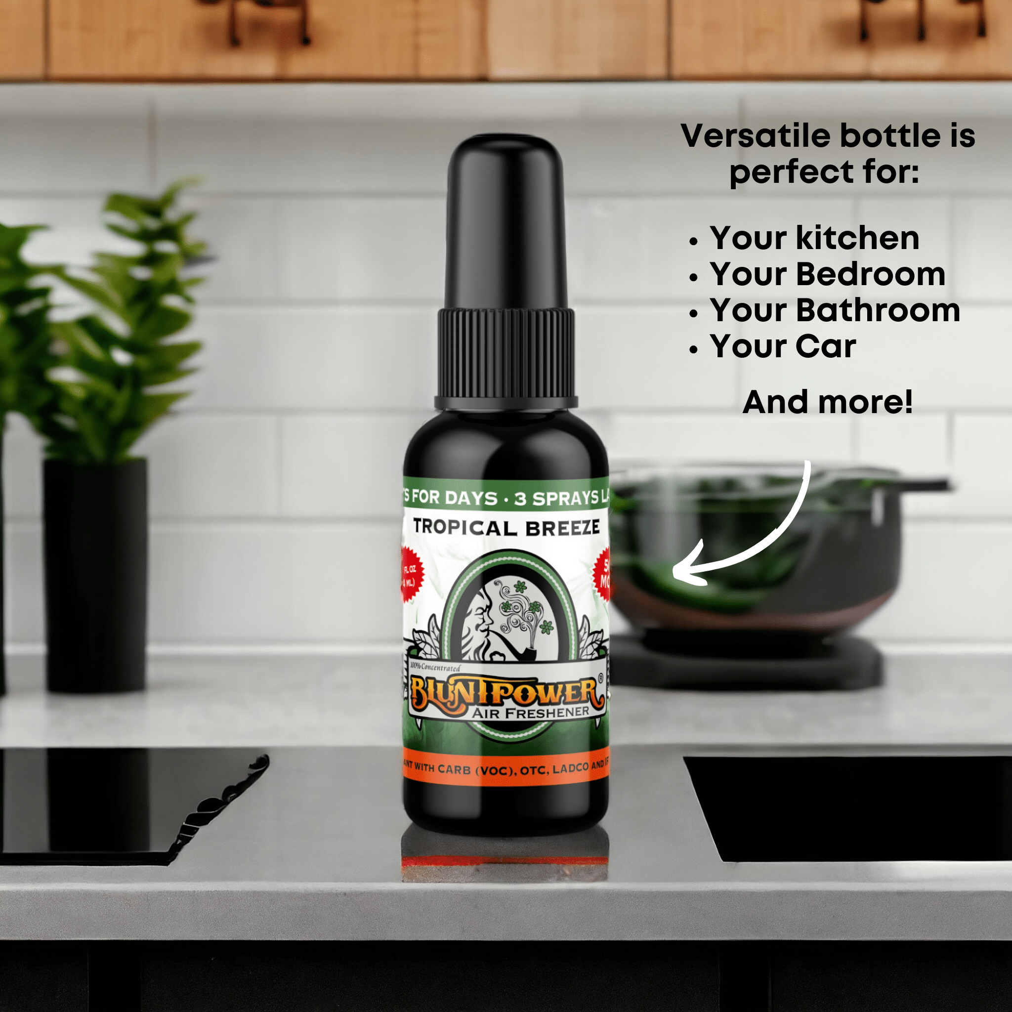 Tropical Breeze Green Air Freshener Spray - BluntPower Air Freshener