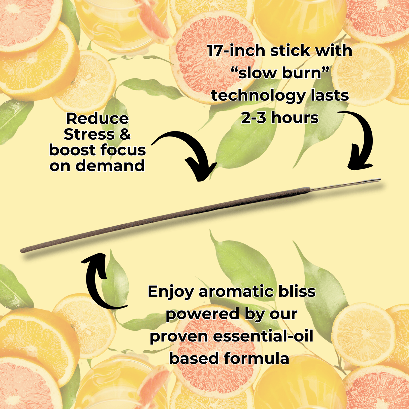 Citrus Lemon Long Incense Sticks - BluntPower Air Freshener