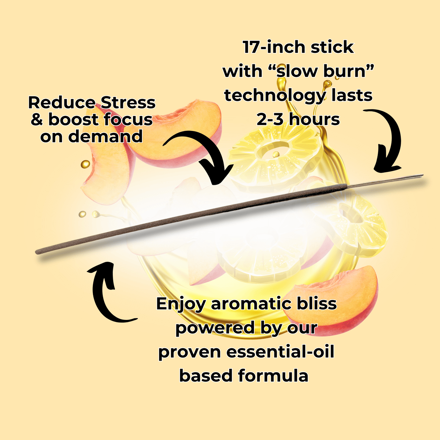 Pineapple Peach Long Incense Sticks - BluntPower Air Freshener