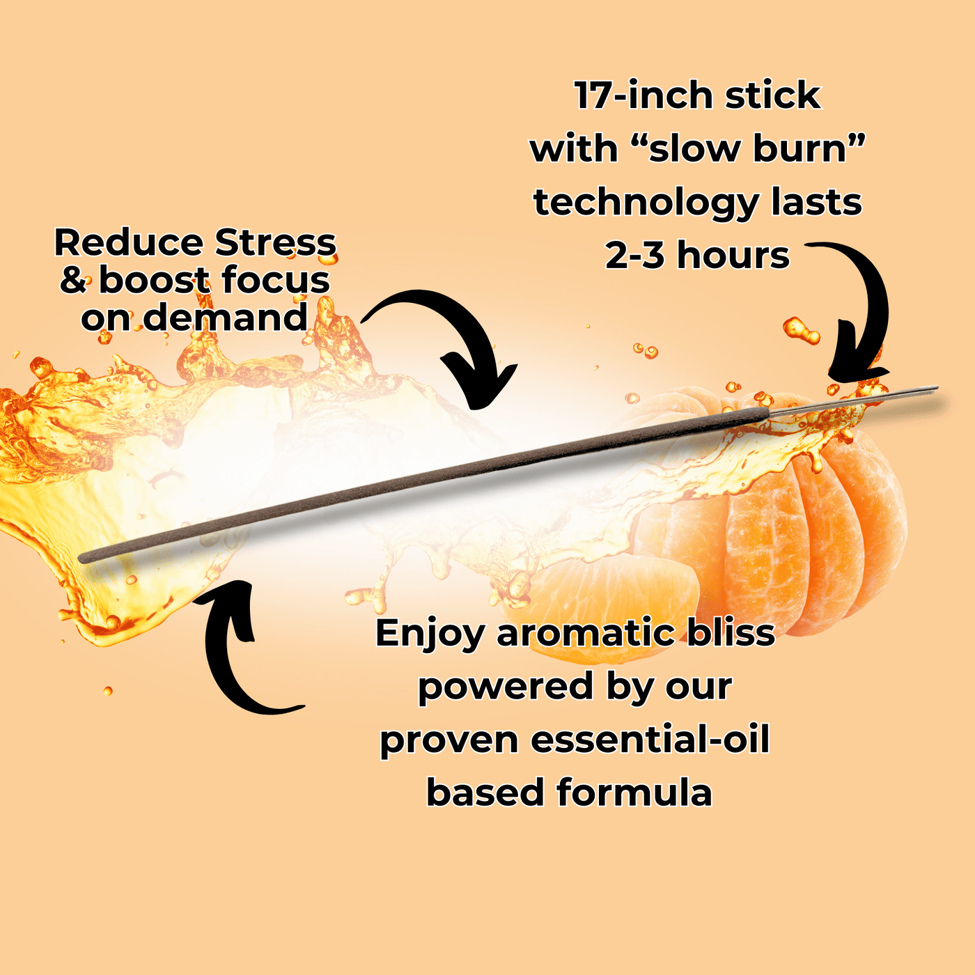 Tangerine Long Incense Sticks - BluntPower Air Freshener