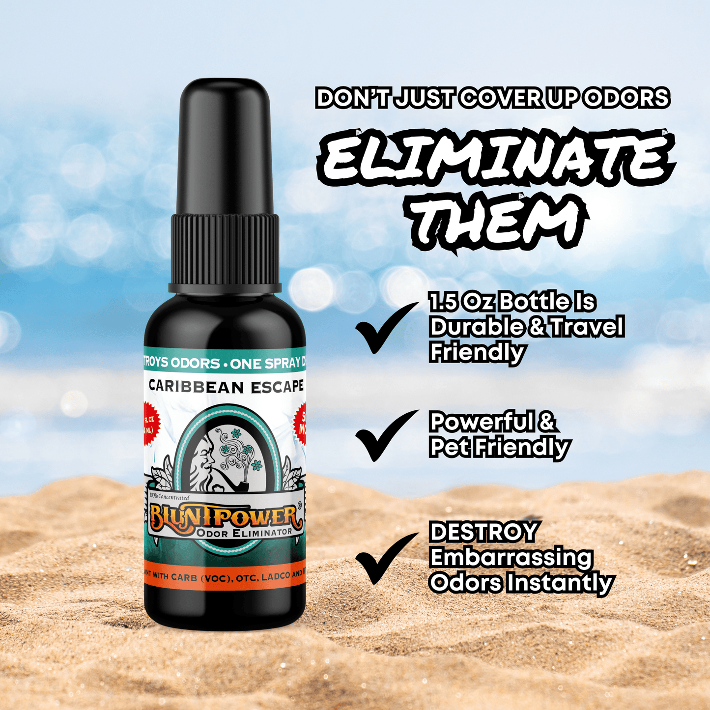 Caribbean Escape Odor Eliminator - BluntPower Air Freshener