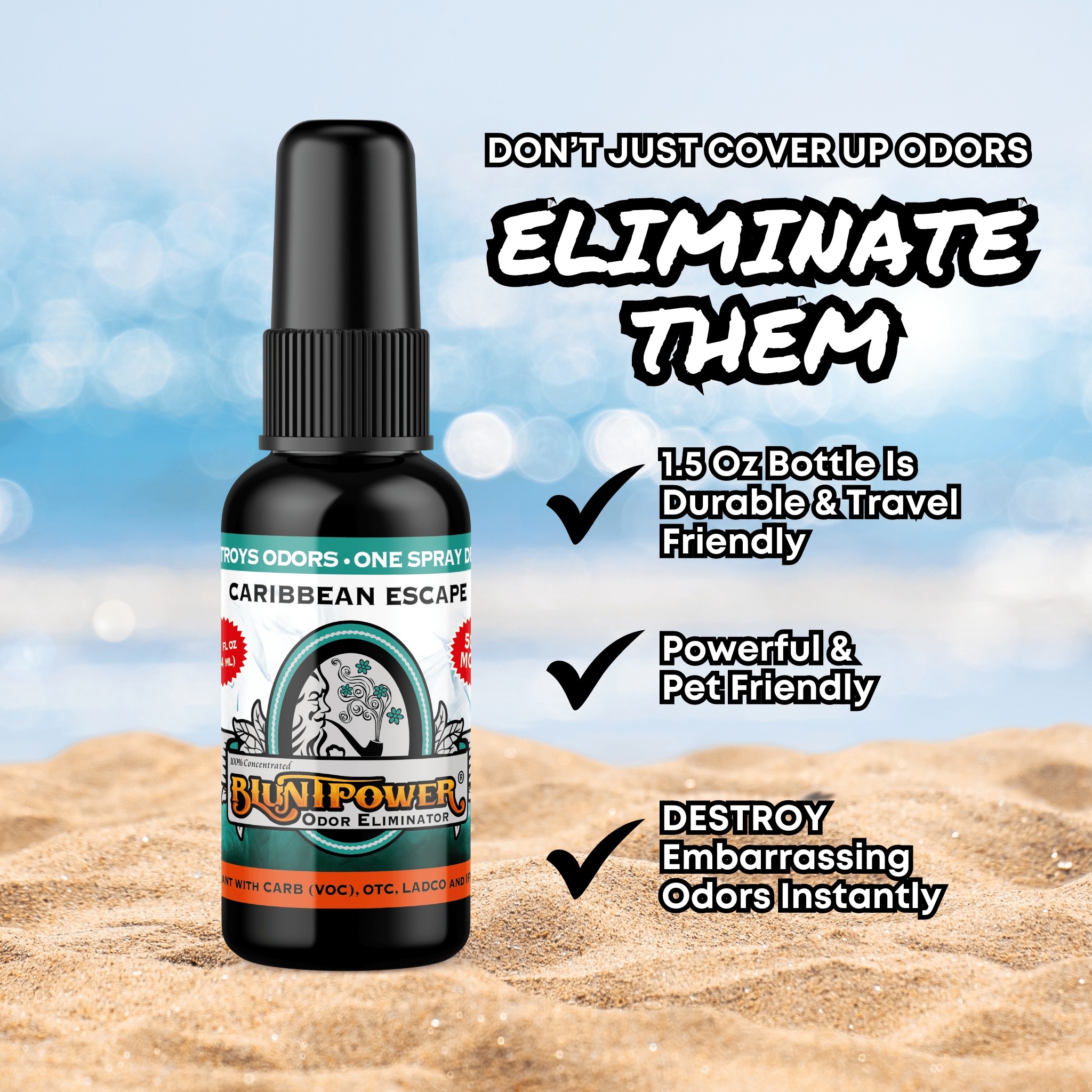 Caribbean Escape Odor Eliminator - BluntPower Air Freshener