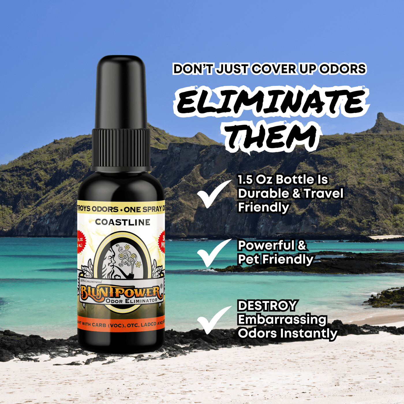 Coastline Odor Eliminator Spray - BluntPower Air Freshener