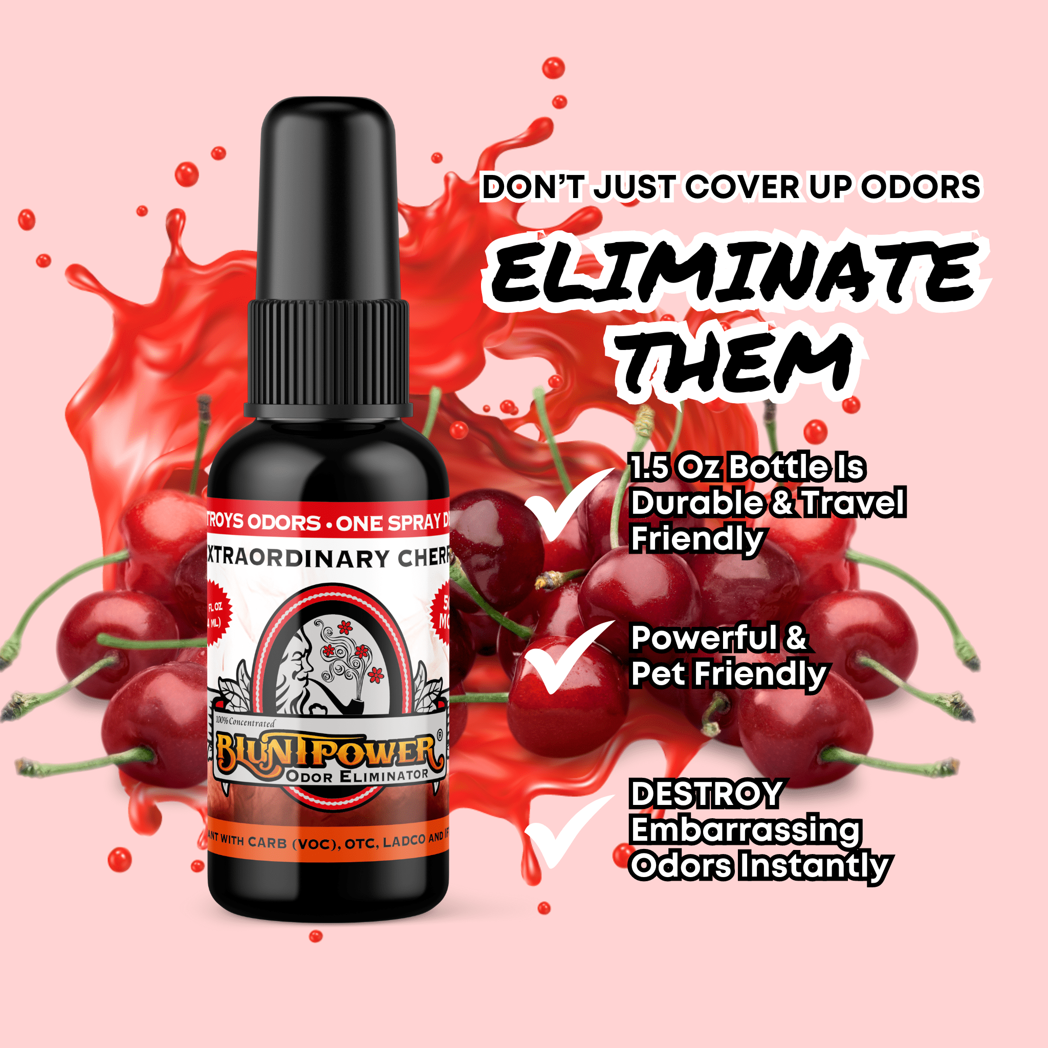 Extraordinary Cherry Odor Eliminator Spray - BluntPower Air Freshener