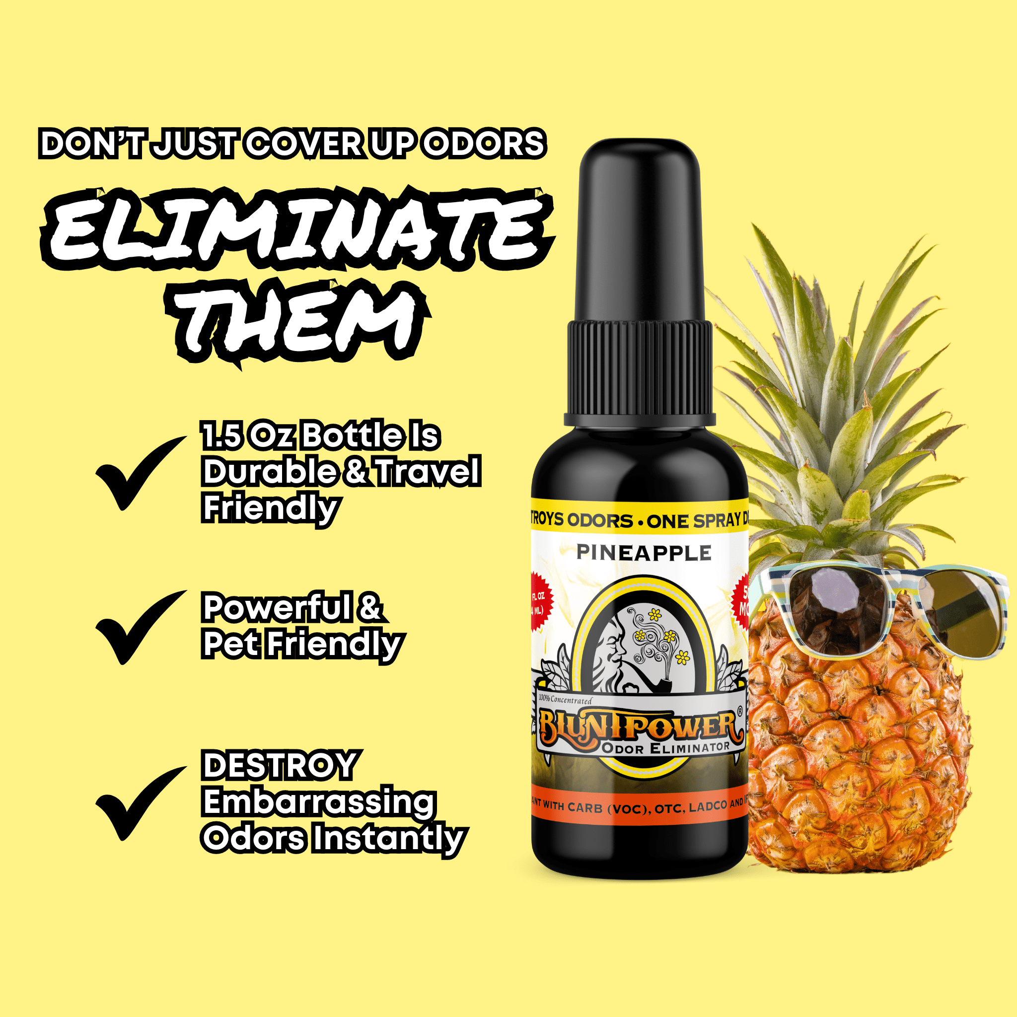 Pineapple Odor Eliminator Spray - BluntPower Air Freshener
