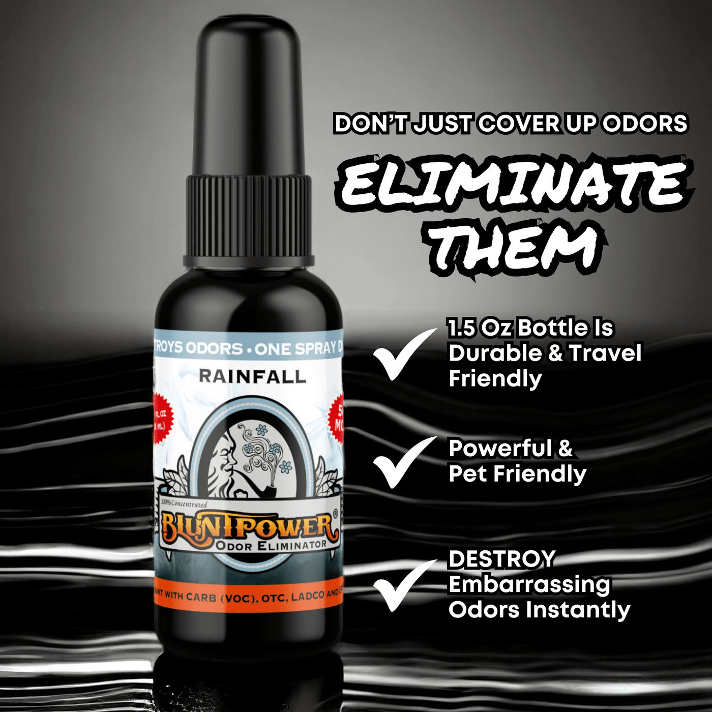 Rainfall Odor Eliminator Spray - BluntPower Air Freshener