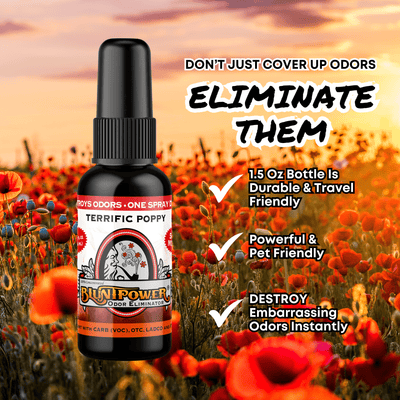 Terrific Poppy Odor Eliminator Spray - BluntPower Air Freshener